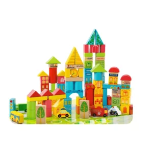 City Transportation Wooden Building Blocks – 100 pcs