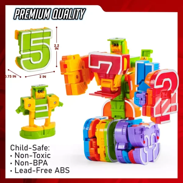 Number Bots Robot Toys for Kids 3-5, 10pcs Set - Image 3
