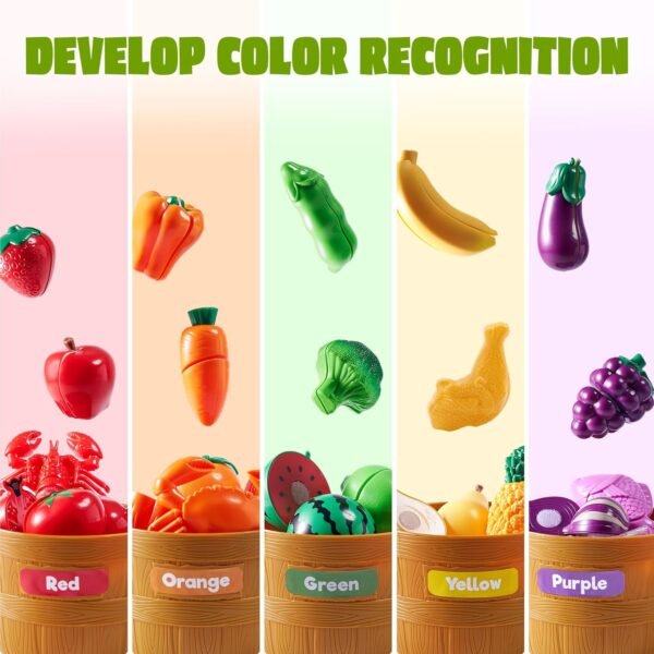 Toddler Play Food Set – Pretend Cutting Kitchen Toys for Preschool Learning, - Image 2