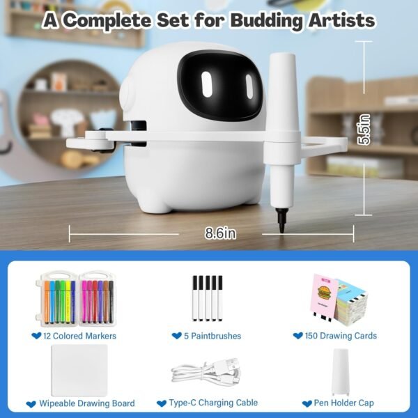 Kids' Drawing Robot with 150 Cards – Voice-Interactive Learning Toy - Image 6